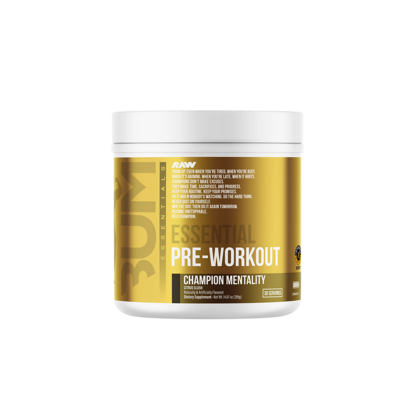 CBUM Essential Pre-Workout 30 Servicios – RAW Nutrition