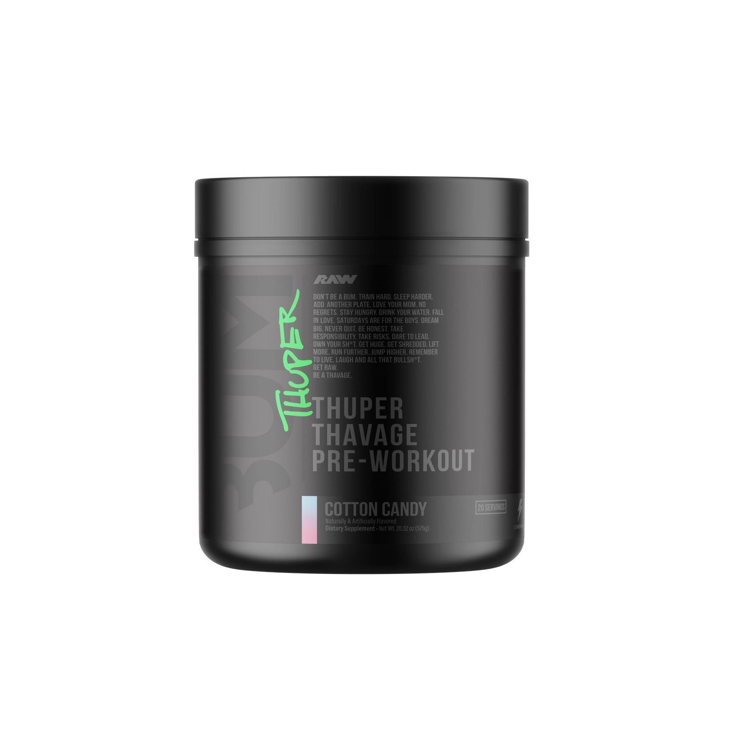 CBUM Thavage Tupper 20 Servicios – RAW Nutrition