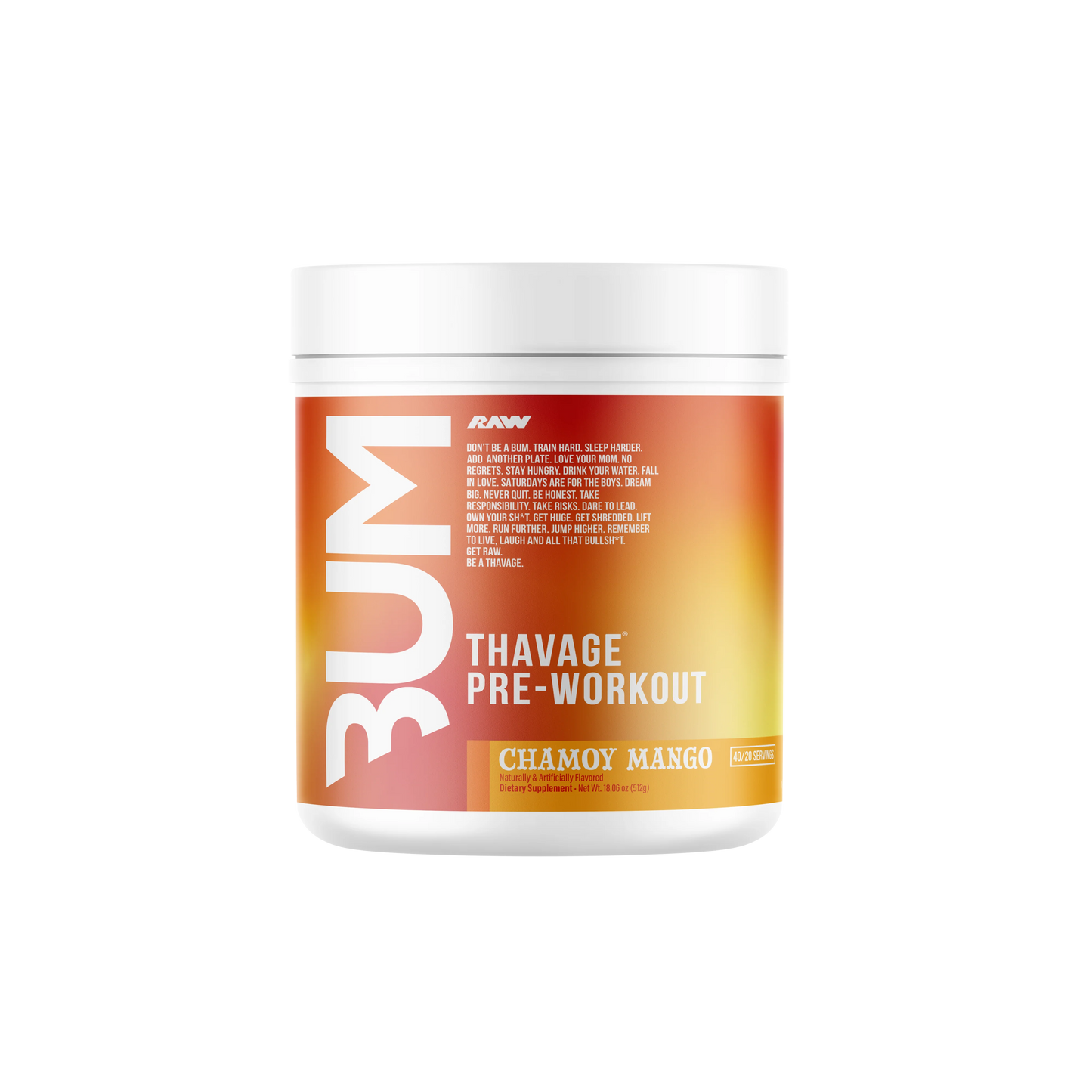 CBUM Thavage 40 Servicios – RAW Nutrition